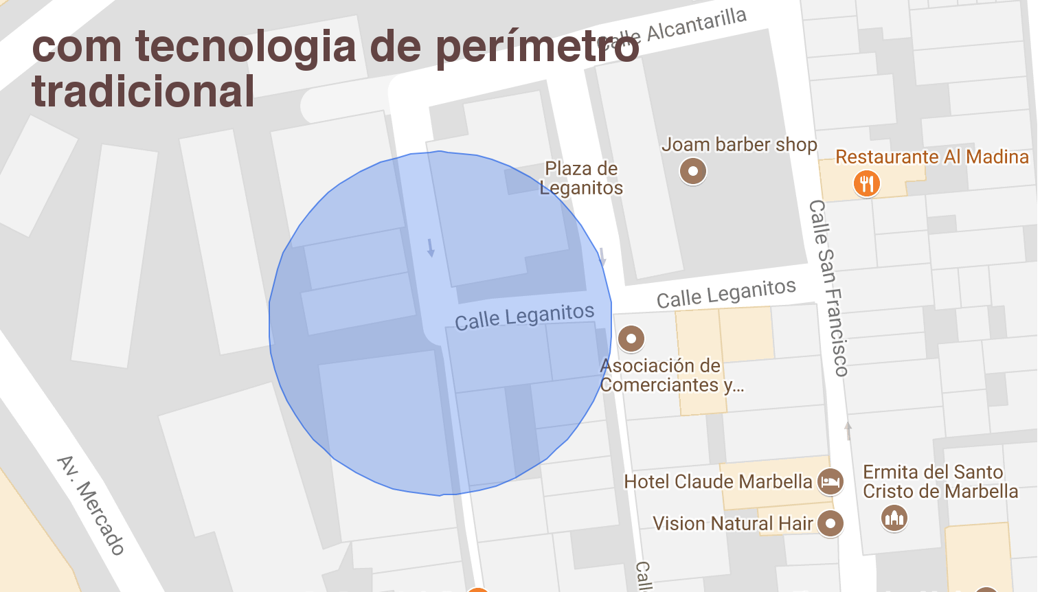 Com tecnologia de perimetro tradicional